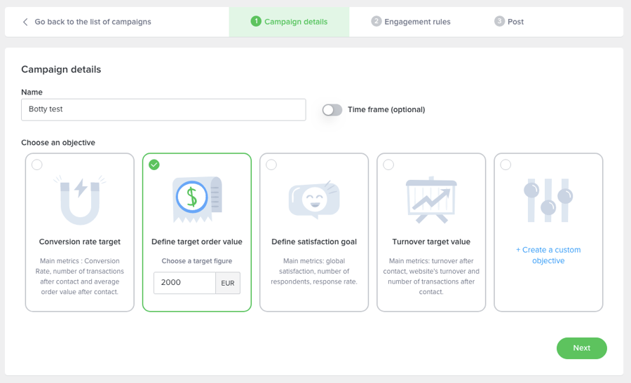Create a bot campaign