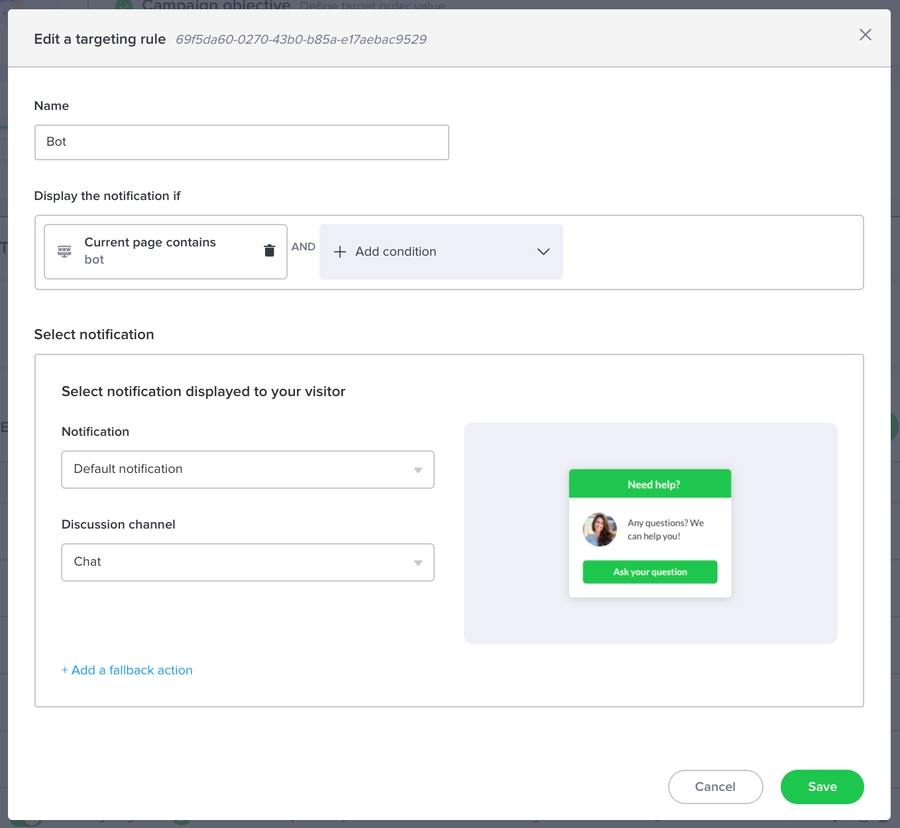 Create a targeting rule